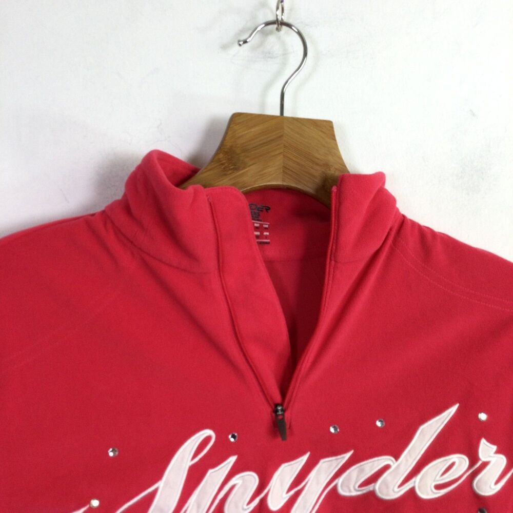 Spyder Womens Activewear Top 1/4 Zip Mock-Neck Long Sleeves Pink Size 10 - Picture 4 of 16